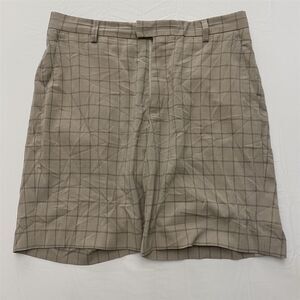 Nike Tiger Woods Collection 34 x 9" Beige Plaid Tech Flex Performance Golf Short